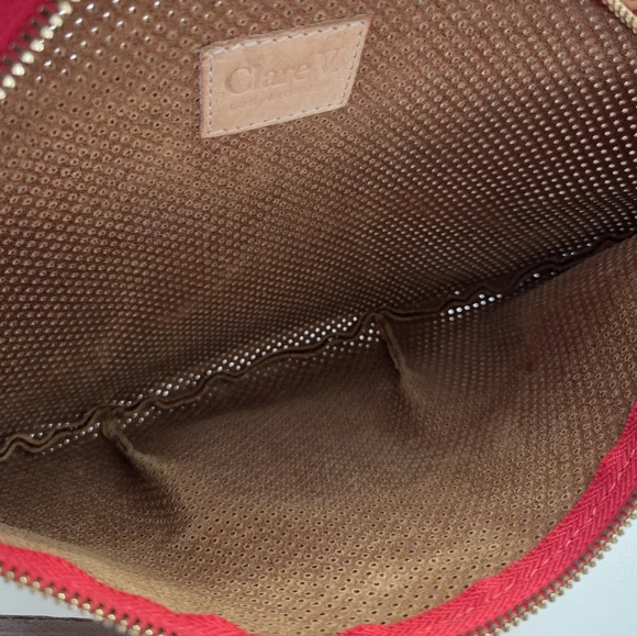 CLARE V GRANDE FANNY BAG CUOIO TAN PERF PERFORATED LEATHER - Picture 10 of 10